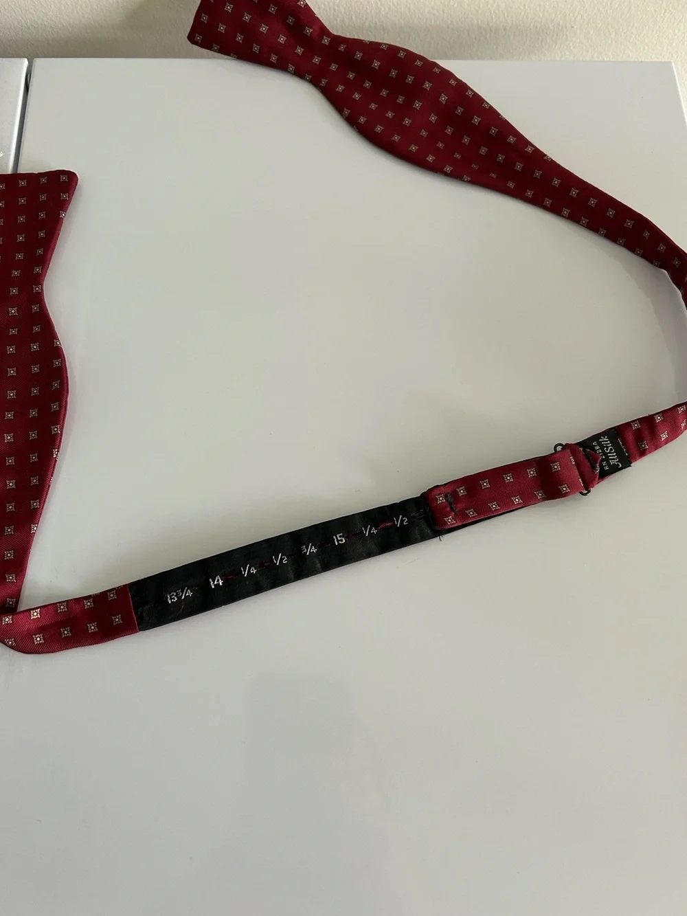 Vintage‎ Silk Red Patterned Bow Tie